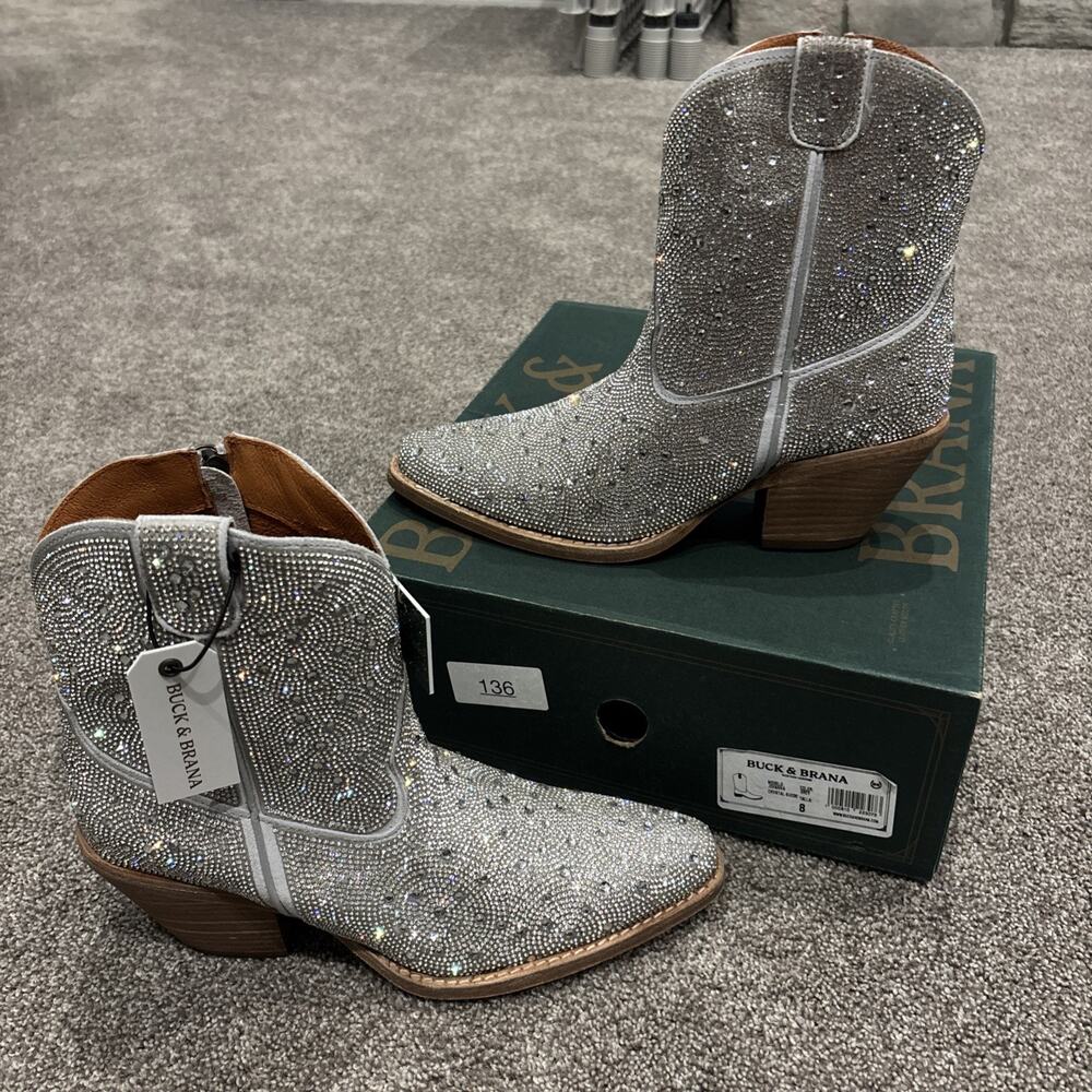 NEW Buck & Brana Jovanka Crystal Suede Boots Women's 8